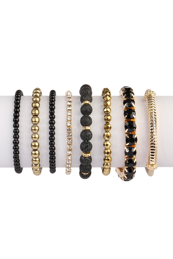 MIXED BEADS CHARM MULTI LINE BRACELET