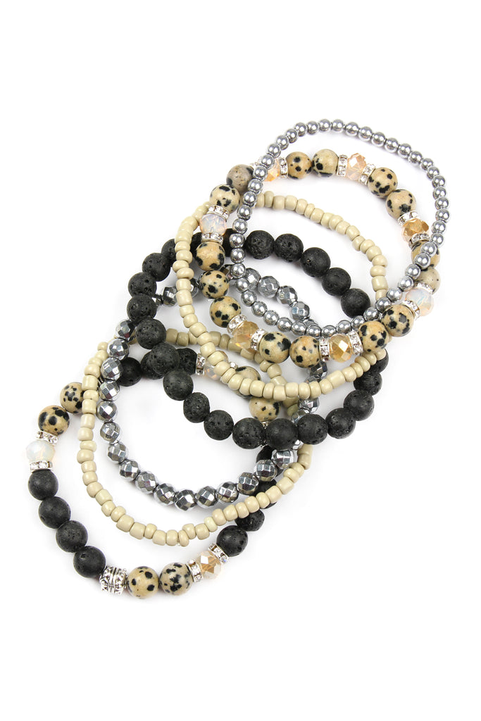 HDB2063 - Lava Stone Stack Bracelet Set
