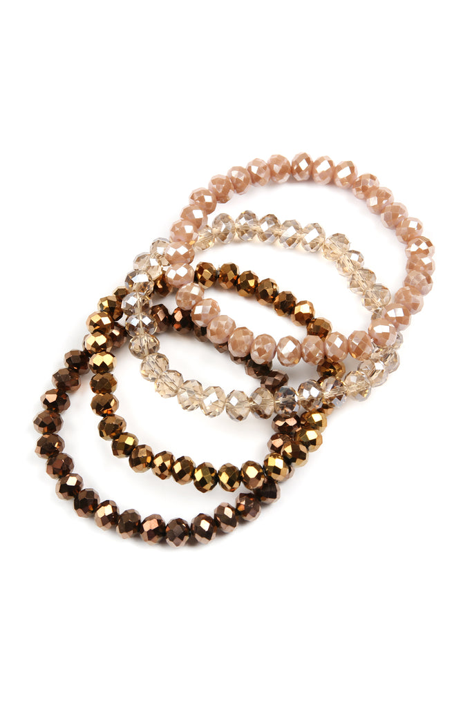 FOUR-LINE GLASS BEADS STRETCH BRACELET