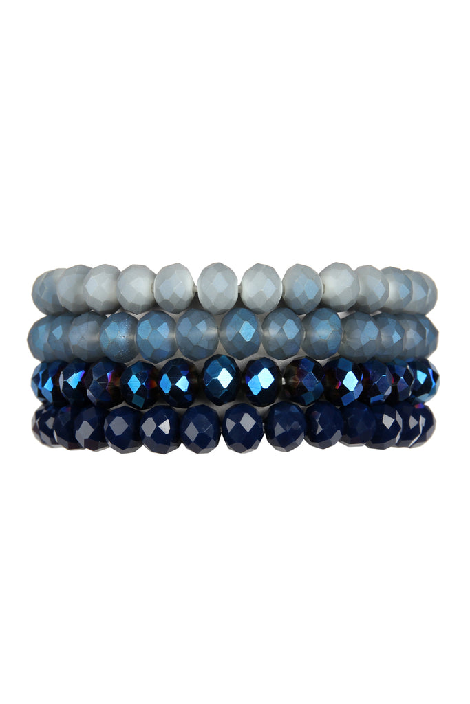 FOUR-LINE GLASS BEADS STRETCH BRACELET