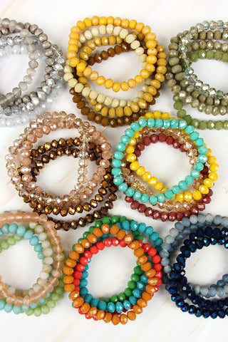 NATURAL STONE CHARM MIXED BEADS BRACELETS