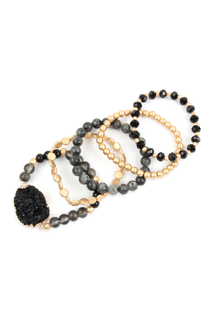 HDB2737 - DRUZY CHARM MIXED BRACELET SET