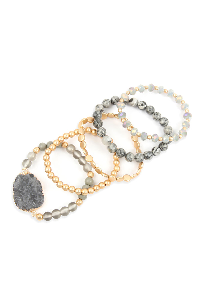 HDB2737 - DRUZY CHARM MIXED BRACELET SET