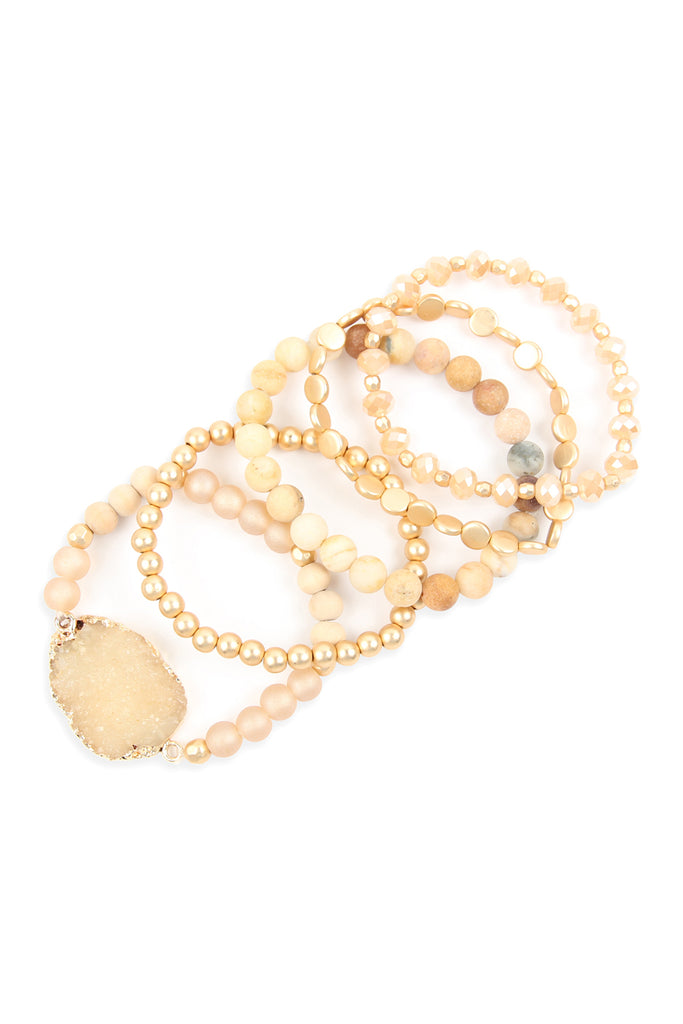 HDB2737 - DRUZY CHARM MIXED BRACELET SET