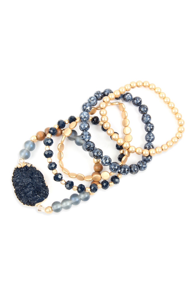 HDB2737 - DRUZY CHARM MIXED BRACELET SET