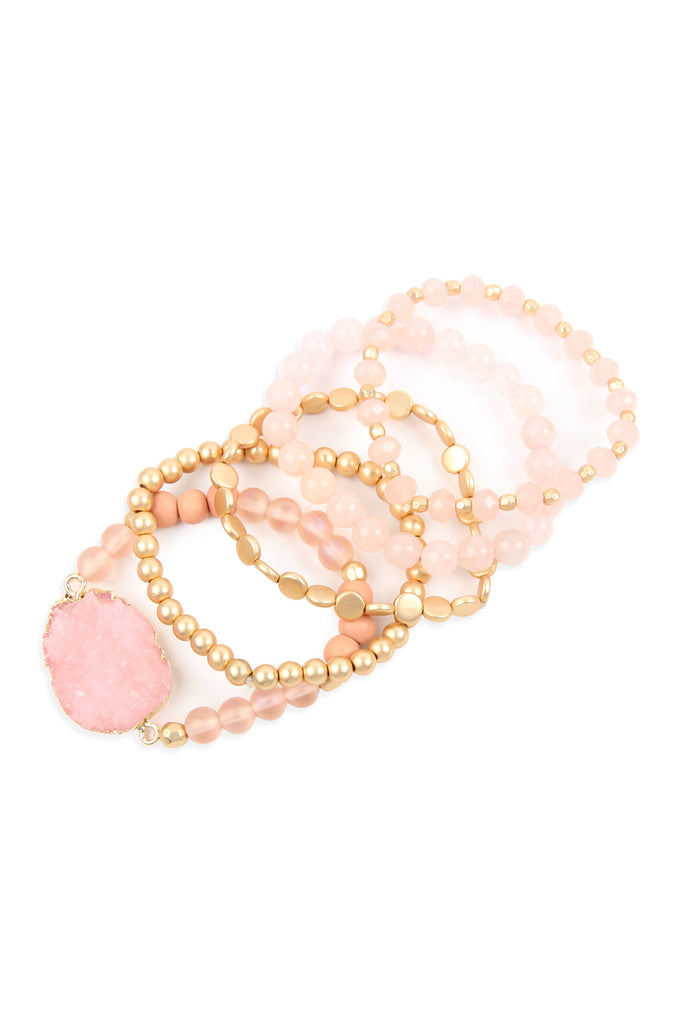HDB2737 - DRUZY CHARM MIXED BRACELET SET