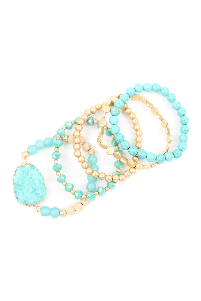 HDB2737 - DRUZY CHARM MIXED BRACELET SET