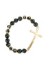 HDB2998 - MIX BEADS HAMMERED CROSS BRACELET