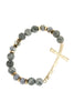HDB2998 - MIX BEADS HAMMERED CROSS BRACELET