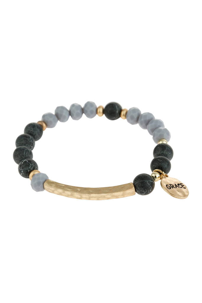 HDB3005 - "GRACE" MIXED BEADS CHARM BRACLET