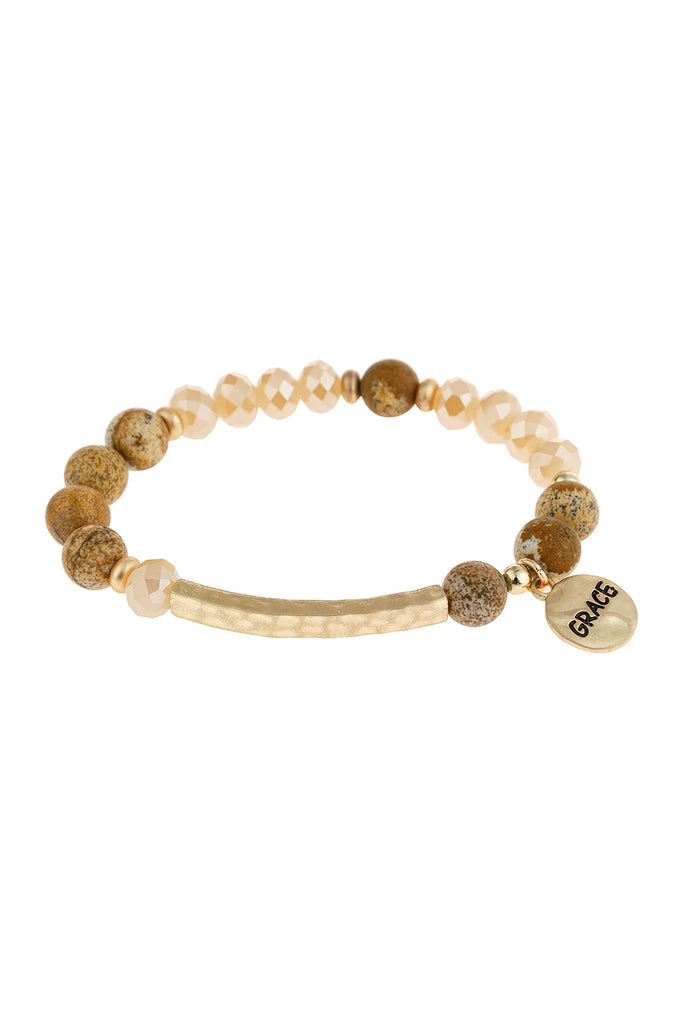 HDB3005 - "GRACE" MIXED BEADS CHARM BRACLET