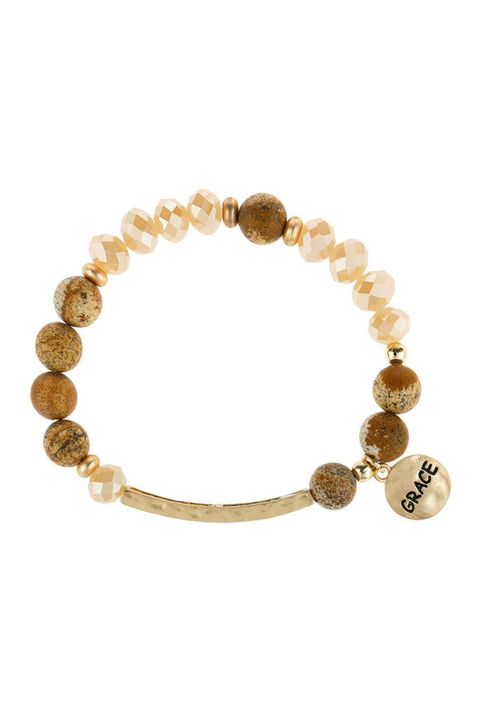 HDB3005 - "GRACE" MIXED BEADS CHARM BRACLET