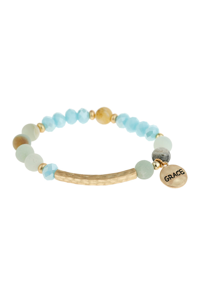 HDB3005 - "GRACE" MIXED BEADS CHARM BRACLET