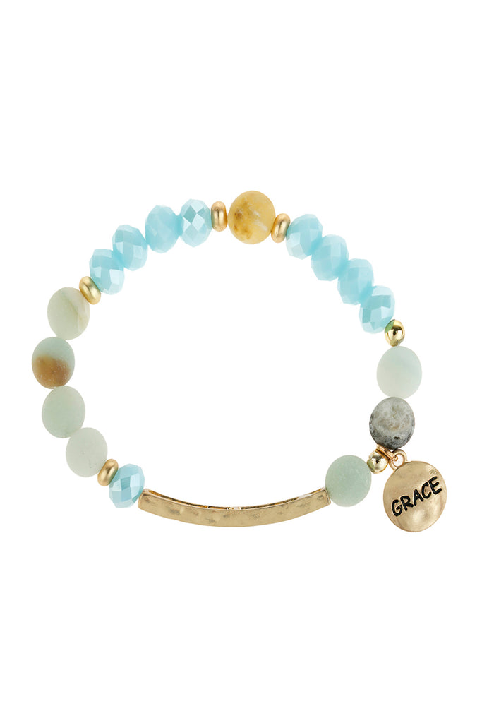 HDB3005 - "GRACE" MIXED BEADS CHARM BRACLET