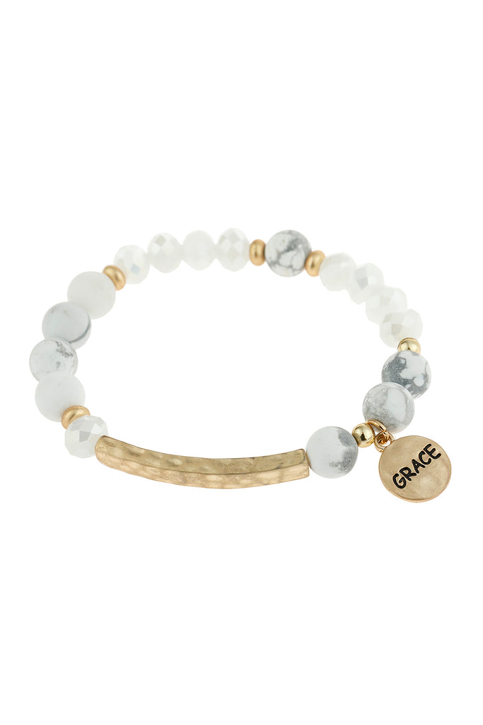 HDB3005 - "GRACE" MIXED BEADS CHARM BRACLET