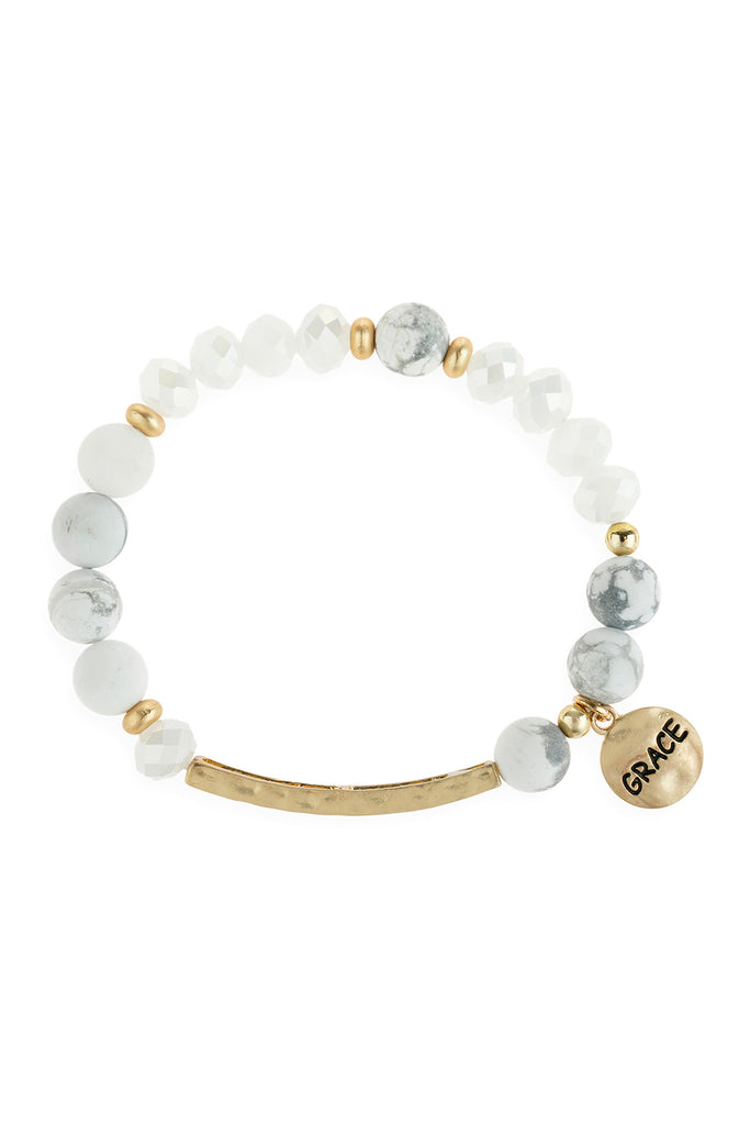 HDB3005 - "GRACE" MIXED BEADS CHARM BRACLET