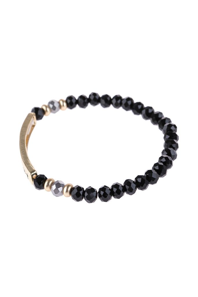 HDB3006 - "AMAZING GRACE" RONDELLE BEADS STRETCHABLE BRACELET