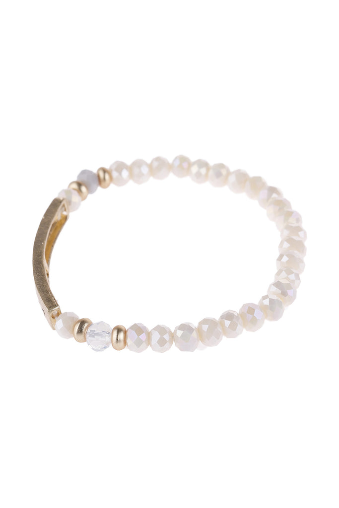 HDB3006 - "AMAZING GRACE" RONDELLE BEADS STRETCHABLE BRACELET