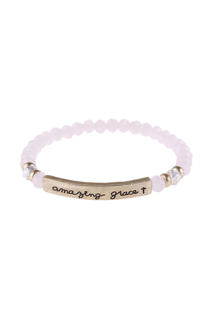 HDB3006 - "AMAZING GRACE" RONDELLE BEADS STRETCHABLE BRACELET