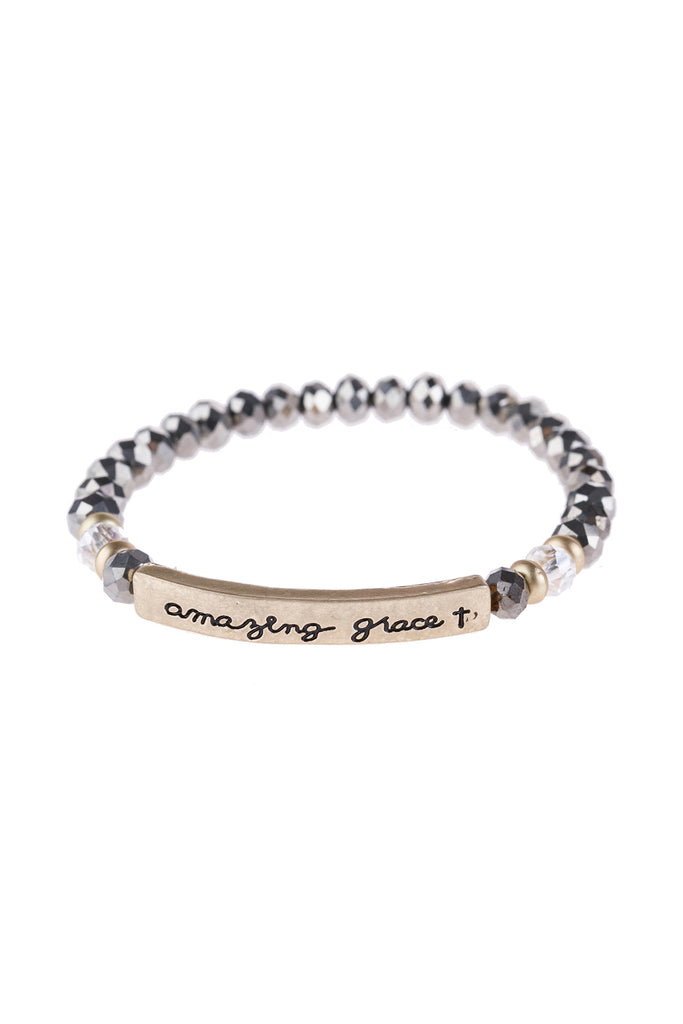 HDB3006 - "AMAZING GRACE" RONDELLE BEADS STRETCHABLE BRACELET