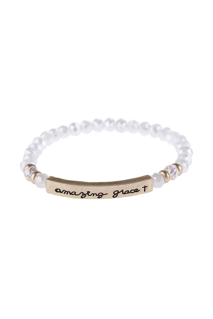 HDB3006 - "AMAZING GRACE" RONDELLE BEADS STRETCHABLE BRACELET