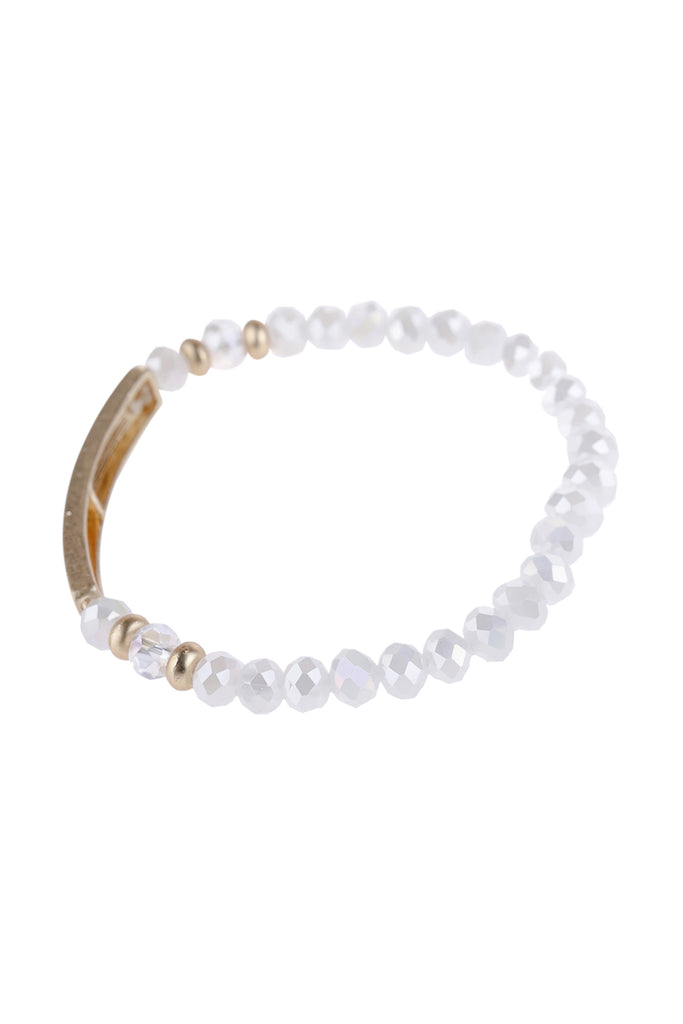 HDB3006 - "AMAZING GRACE" RONDELLE BEADS STRETCHABLE BRACELET