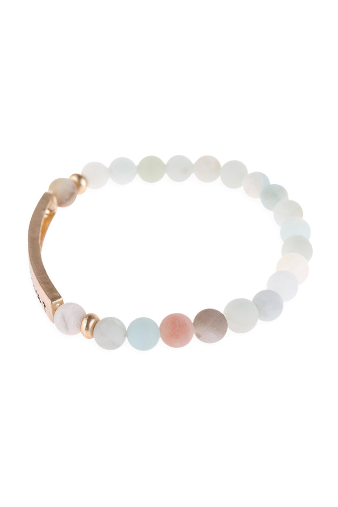 HDB3008 - "AMAZING GRACE" NATURAL STONE BEADS STRETCH BRACELET