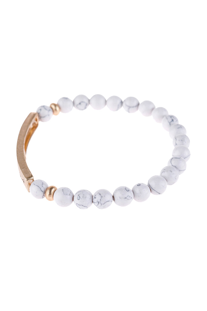 HDB3008 - "AMAZING GRACE" NATURAL STONE BEADS STRETCH BRACELET