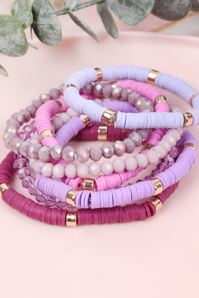 Multiline Fimo Bead Bracelet Set