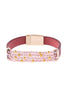 FOUR-LINE BEADED LEATHER STRAP MAGNETIC BRACELET