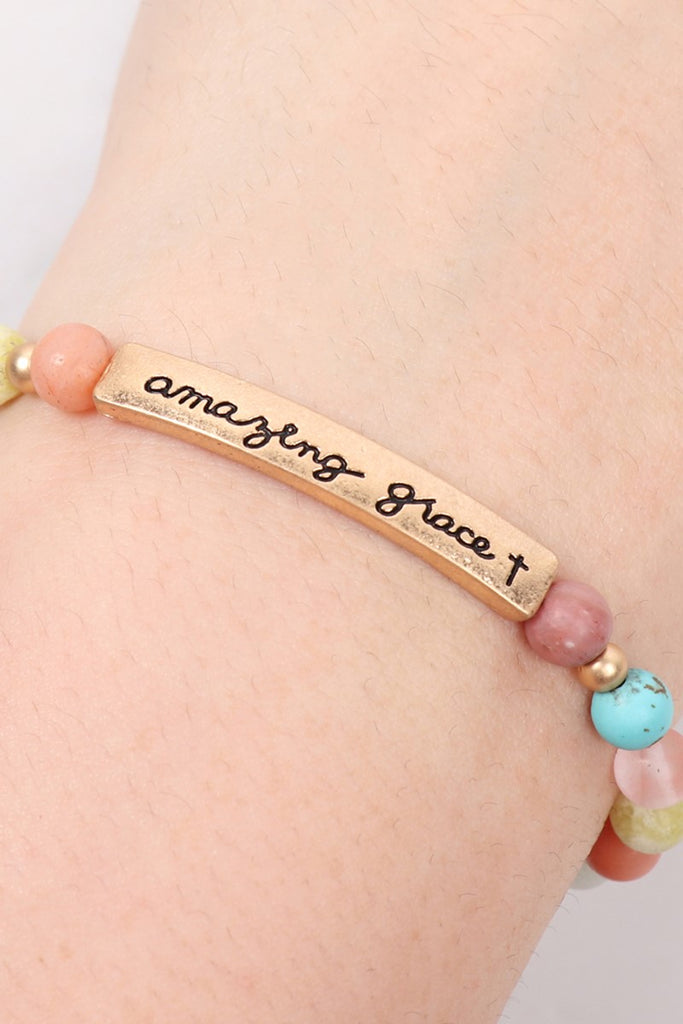 "Amazing Grace" Natural Stone Message Bracelet