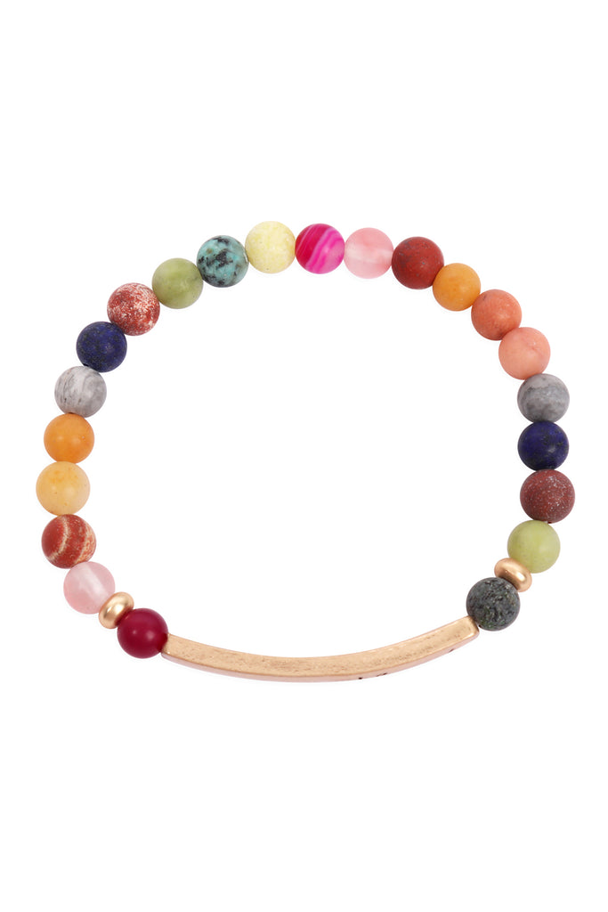 "Blessed" Natural Stone Message Bracelet