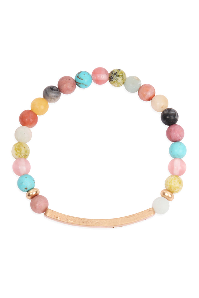 "Blessed" Natural Stone Message Bracelet