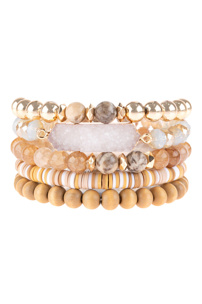 DRUZY HEXAGON MULTIBEADS BRACELET