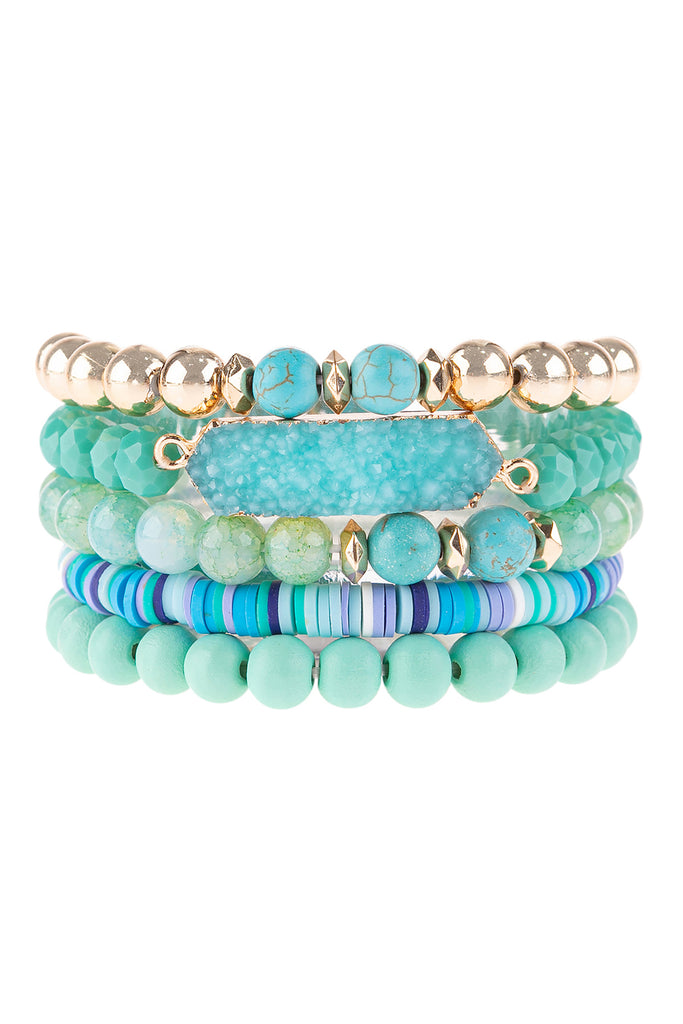 DRUZY HEXAGON MULTIBEADS BRACELET