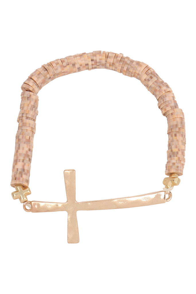 CROSS FIMO CHARM STRECH BRACELET