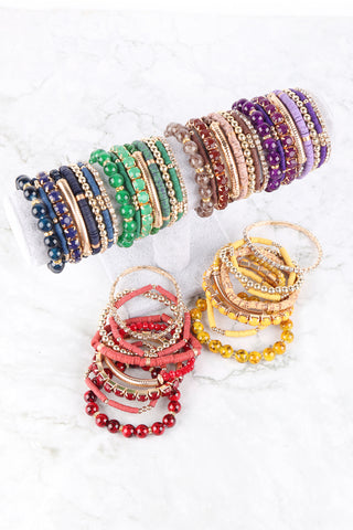 Multicolor Bead Bracelet Set