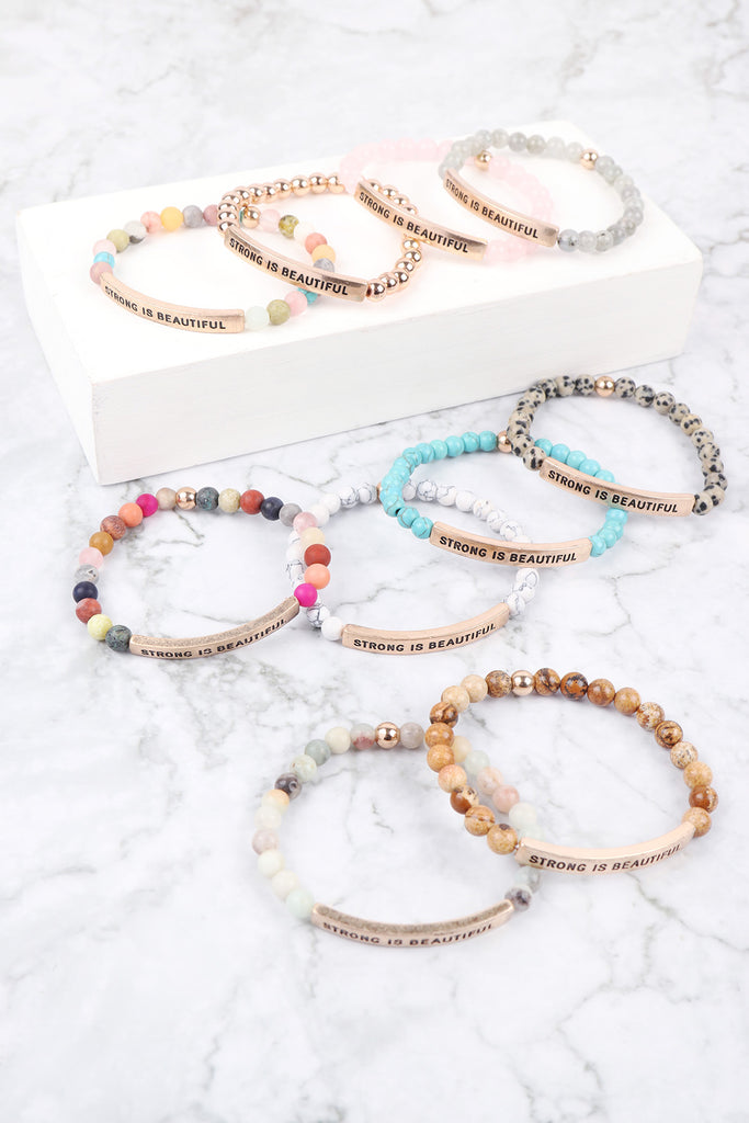 HDB3439 - STRONG IS BEAUTIFUL INSPIRATIONAL BRACELET