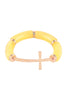 HAMMERED CROSS TUBULAR ACETATE BEAD BRACELET