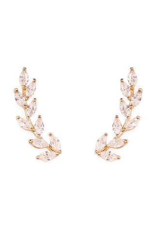 TEARDROP CUBIC ZIRCONIA CRAWLER EARRINGS