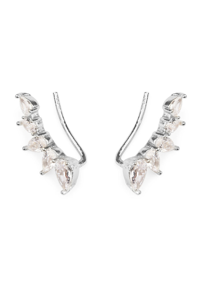 TEARDROP CUBIC ZIRCONIA CRAWLER EARRINGS