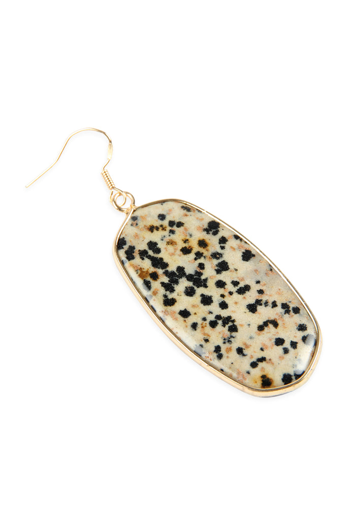 NATURAL OVAL STONE EARRINGS