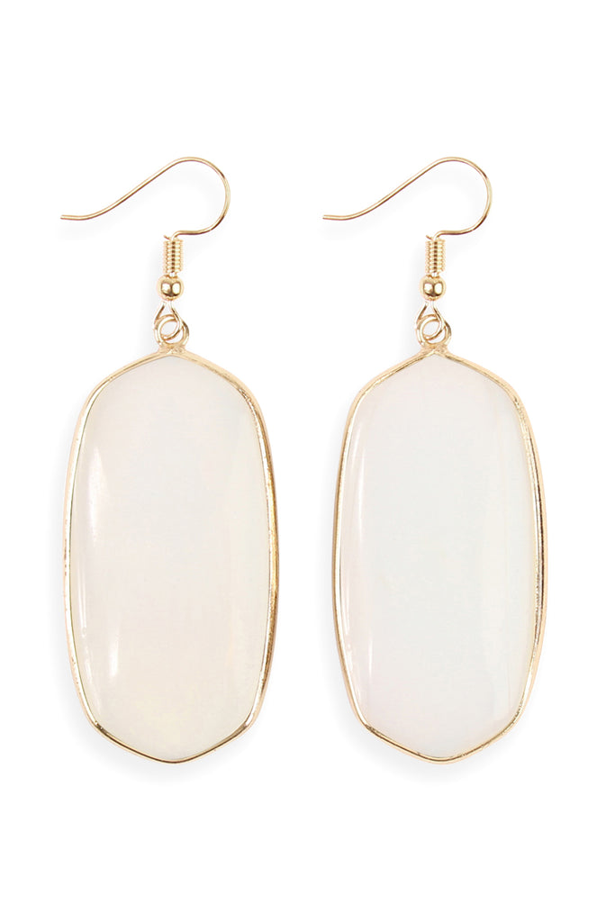 NATURAL OVAL STONE EARRINGS