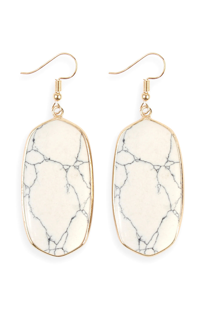 NATURAL OVAL STONE EARRINGS