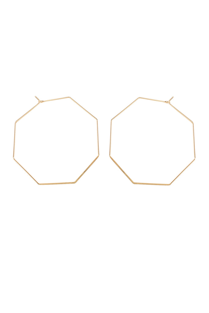 OCTAGON SHAPE BRASS EARRINGS