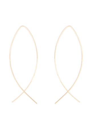 HDE2856 - WIRE TEARDROP GLASS BEADS HOOK EARRINGS