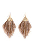 HDE2232 - TASSEL WITH HAMMERED METAL HOOK DROP EARRINGS