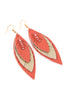 THREE LAYER FRINGE LEATHER MARQUISE EARRINGS