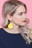 FRINGED PEAR SHAPED LEATHER EARRINGS