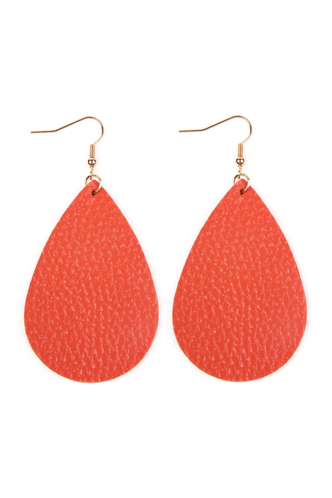 TEARDROP LEATHER EARRINGS